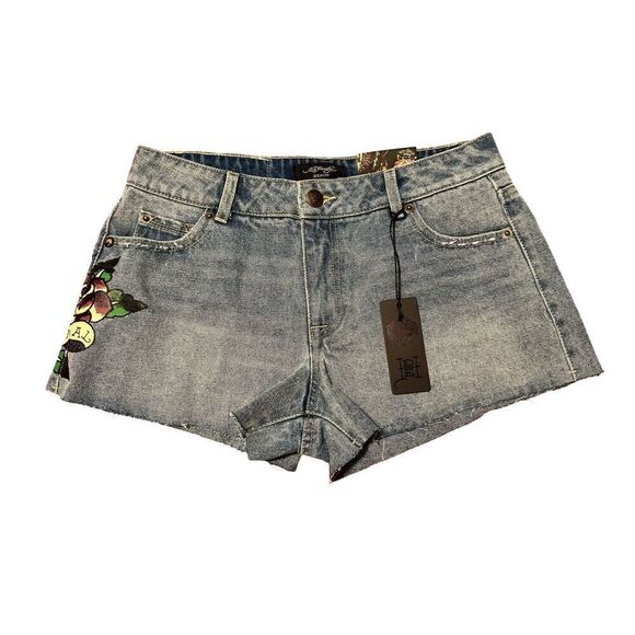 Ed Hardy Love Eternal Light Vintage Wash Denim Shorts Size 26 (4) - Picture 1 of 5